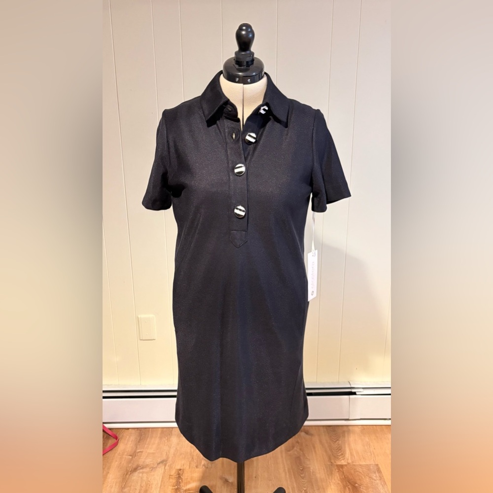 Etcetera Black Knit Dress with Subtle Texture, Sz 4